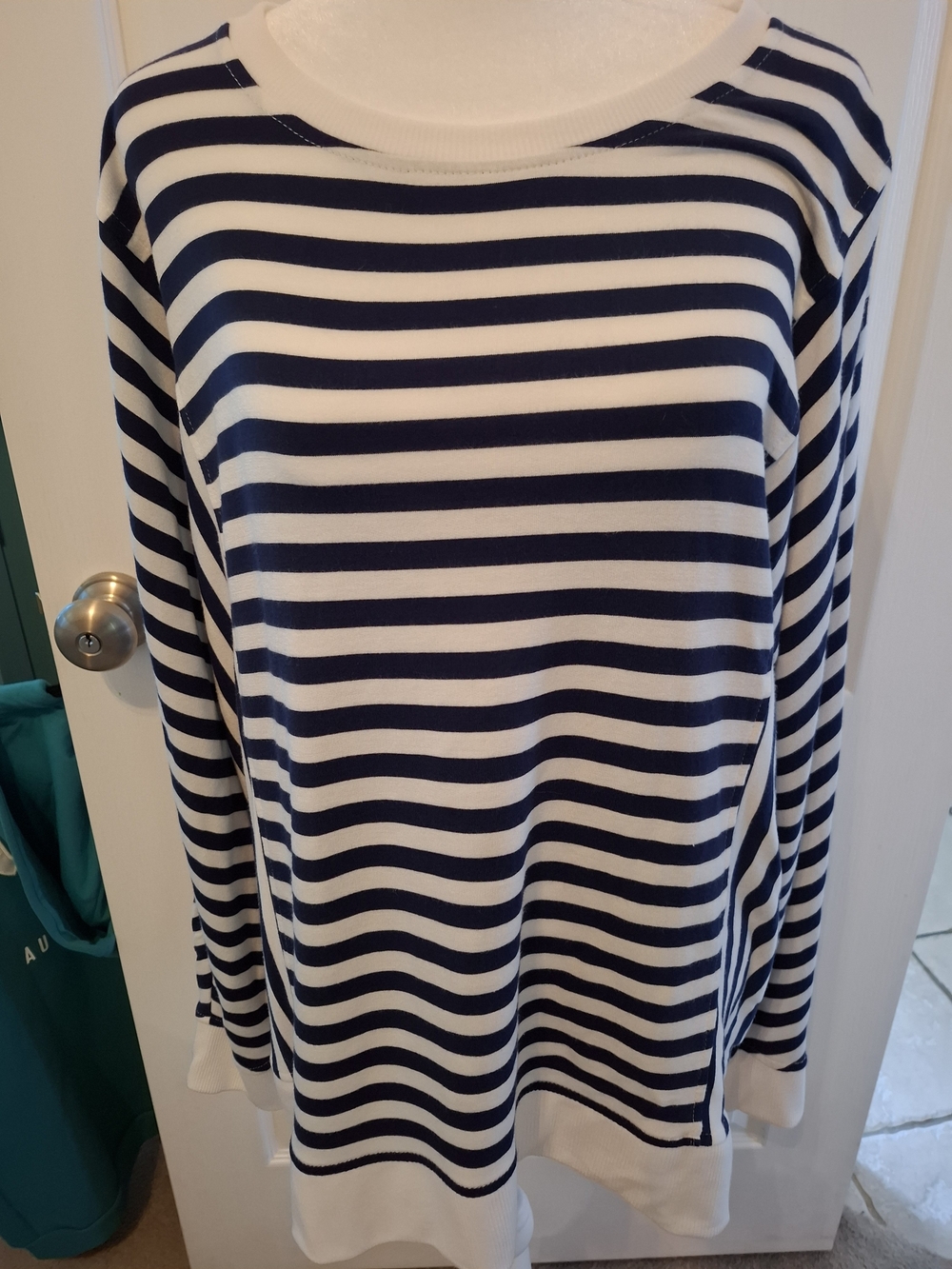Jane and Delancey Navy and White Striped Long Sleeve Tee